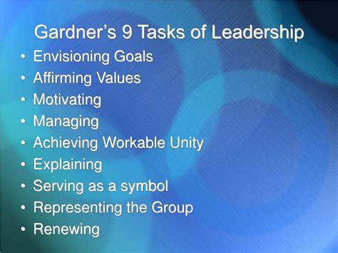 gardner's managing task of leadership